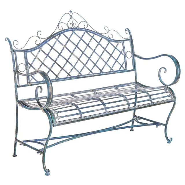 Contemporary Abner Bench - Mossy Blue For Sale - Image 3 of 10