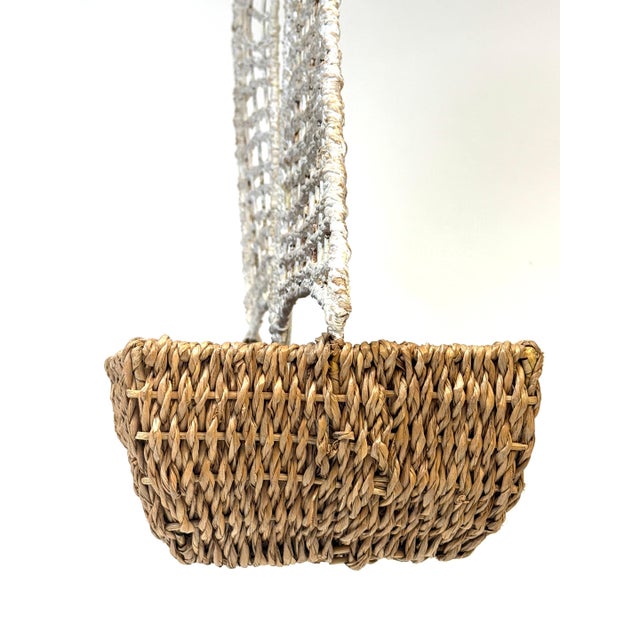 Mid 20th Century Coastal Boho Chic Polychromed Rattan, Willow and Reed Sailboat Chandelier For Sale - Image 14 of 16