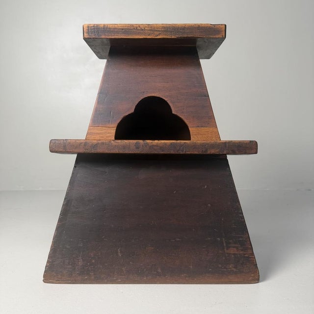 Japanese Minimalist Wooden Fumidai Step Stool, 1910s For Sale - Image 11 of 11