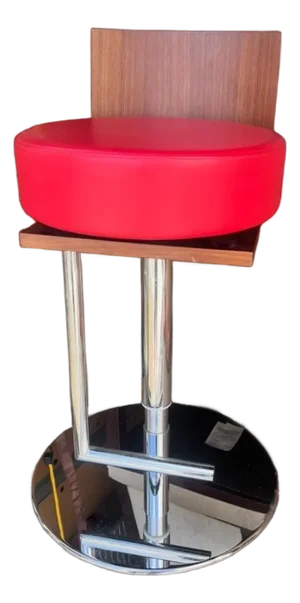 Single Poltrona Frau Bar Stool / Seat / Red Leather