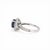 Early 21st Century Contemporary 18k Gold Diamond Halo Sapphire Ring - Circa 2000, Size 7 For Sale - Image 5 of 7