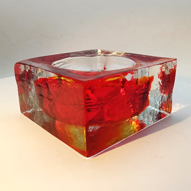Vintage Square Ashtray in Handcrafted Murano Glass by Flavio Poli for Seguso, 1960s For Sale - Image 3 of 11