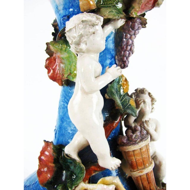 Liberty Vases in Polychrome Ceramic, 1890s, Set of 2 For Sale - Image 5 of 6