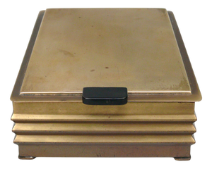 Art Deco Brass and Wood Lidded Tobacco Box, Germany, 1920s