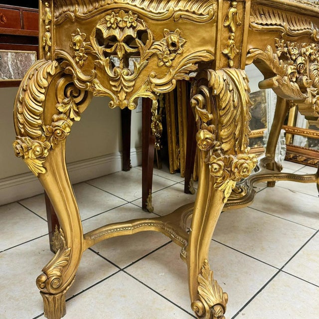 French Style Console Marble Topped For Sale - Image 4 of 6