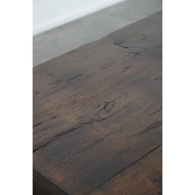 Antique 18th Century Southern European Coffee Table Made of Chestnut Wood with Two Drawers and a Patina For Sale - Image 16 of 17