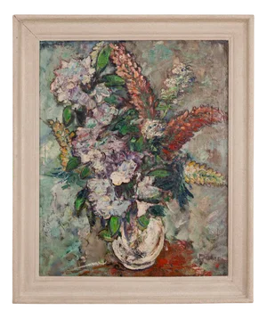 Jacobus Doeser, Flower Still Life, 1950s, Oil on Canvas