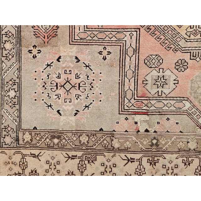 Antique Turkish Oushak Rug, Hand-Knotted Wool Pile, Mamluk Design, 6' x 7' For Sale - Image 14 of 16