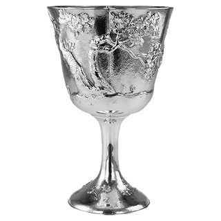 Antique Japanese Solid Silver Goblet from Nomura, 1900s For Sale