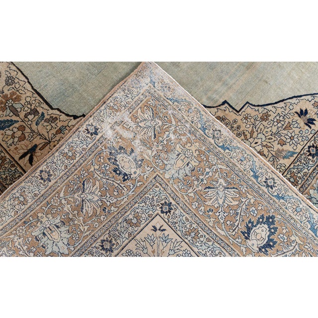 Antique Persian Tabriz Botanic Design Handmade Wool Carpet For Sale In New York - Image 6 of 10