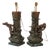 Art Deco Metal and Marble Fisherman's Lamps, 1940s, Set of 2 For Sale