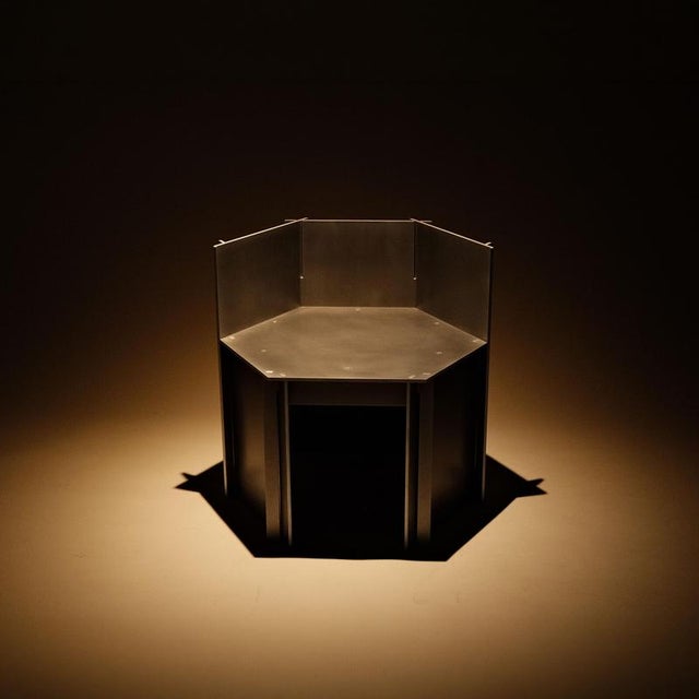 Brown Custos Aluminium Ottoman by Bureau of Entropy For Sale - Image 8 of 10