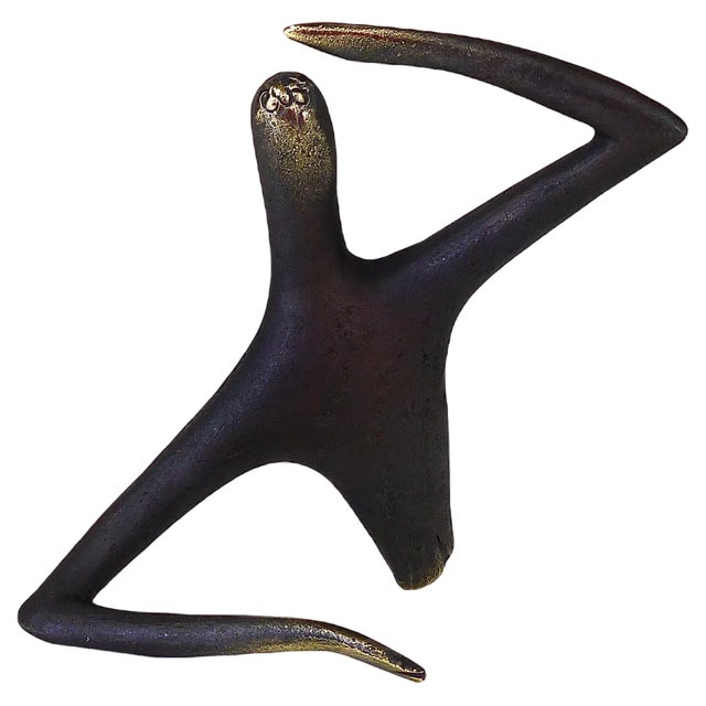 Optimist Pessimist Handcrafted Brass Sculpture attributed to Carl Auböck, 2020 For Sale