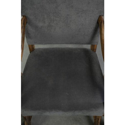 Wood 19th Century Dining Chairs with Fabric Seats and Armrests with Wood Carvings Os De Mouton, Set of 10 For Sale - Image 7 of 18