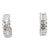 Diamond White Gold Hoop Huggie Earrings with Round and Baguette Daimonds - 2 Pieces For Sale