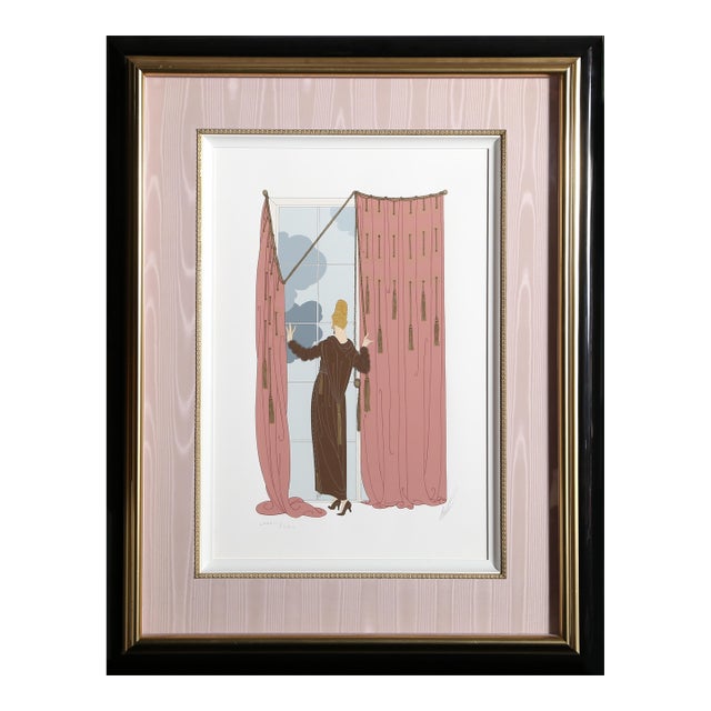 1970s Erté, "Cloudy Morning", Art Deco Screenprint For Sale