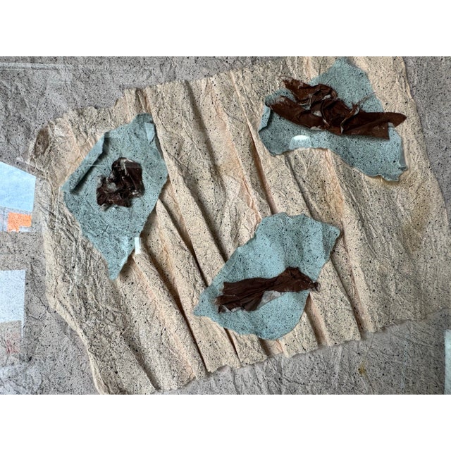 1980s Vintage Expressionist Abstract Mixed Media Textured Paper Collage Artwork - Painting For Sale - Image 5 of 12