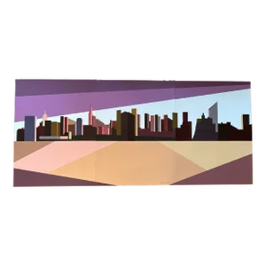 Franco Costa Signed Triptych Serigraph of the Manhattan New York Skyline