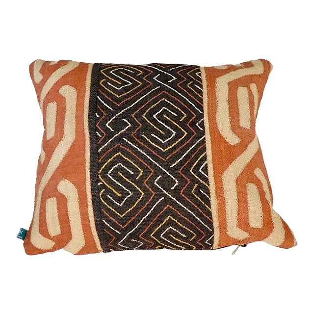 Kuba Raffia Cloth Pillow For Sale