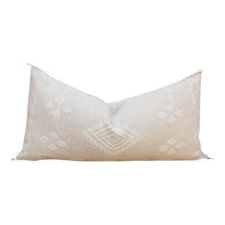 Oasis Linen Oversized Lumbar Moroccan Pillow For Sale