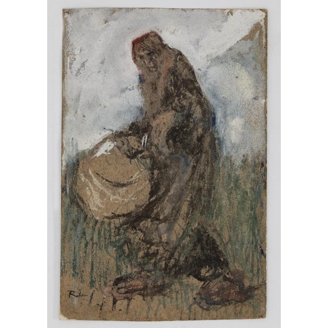 Woman with Basket is an original Modern artwork created by Gabriele Galantara (1865-1937) in 1905. The artwork has been...