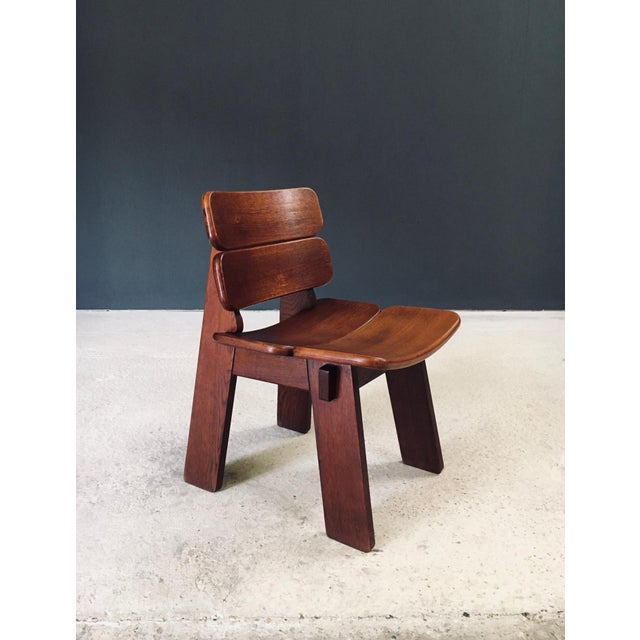 Constructivist Oak Dining Chairs, Belgium, 1960s, Set of 4 For Sale - Image 18 of 18