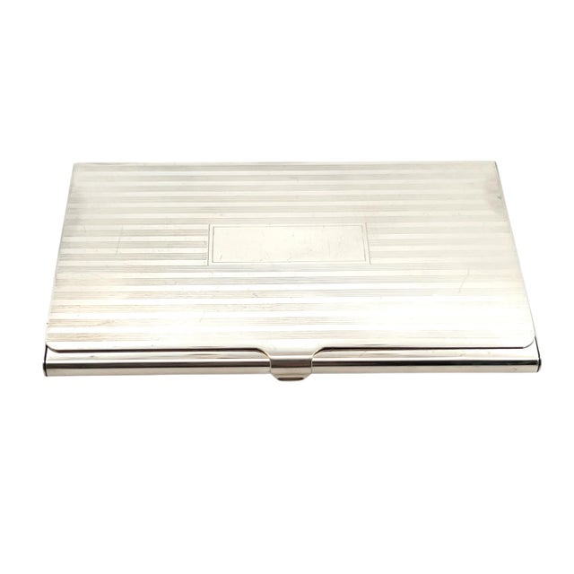 Metal Late 20th Century Tiffany & Co Estate Business Card Holder Sterling Silver 58.1 Grams For Sale - Image 7 of 15