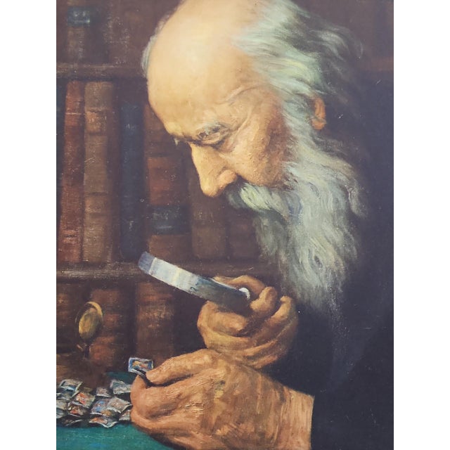 Portraiture 1949 Joseph B. Kahill "The Collector" Ny Graphic Society Lithograph For Sale - Image 3 of 4