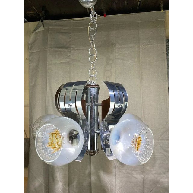 Vintage Mid-Century Modern Chandelier – Hand-Blown Glass & Mahogany, Sourced from Milan Add a rare and stylish touch to...