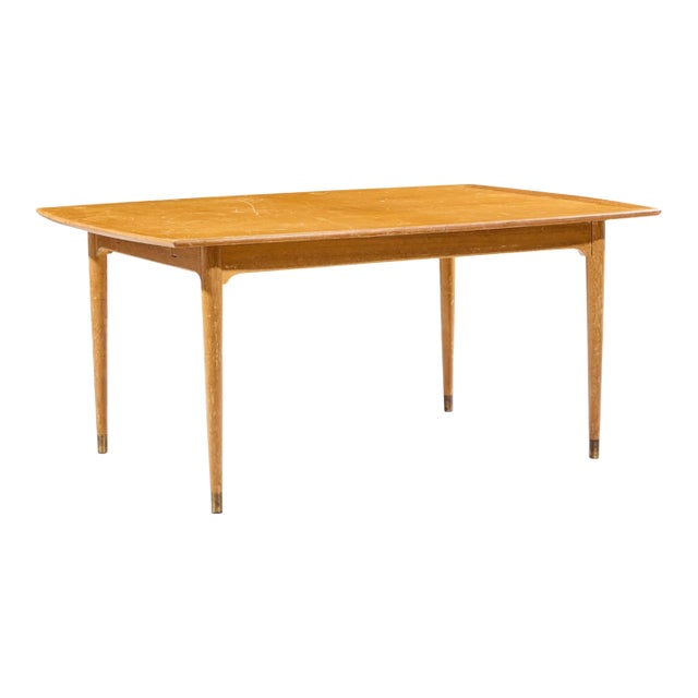 John Keal for Brown Saltman Mid Century Bleached Mahogany Dining Table For Sale