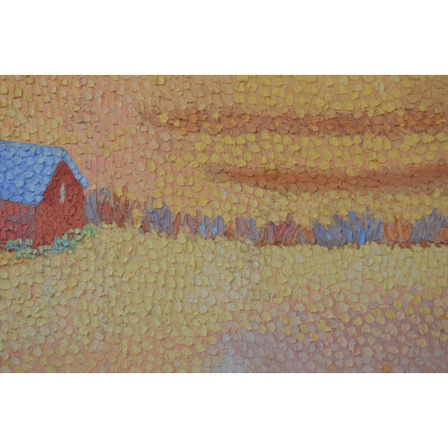 Modern Fine Pointillist Landscape Painting Signed For Sale - Image 3 of 6