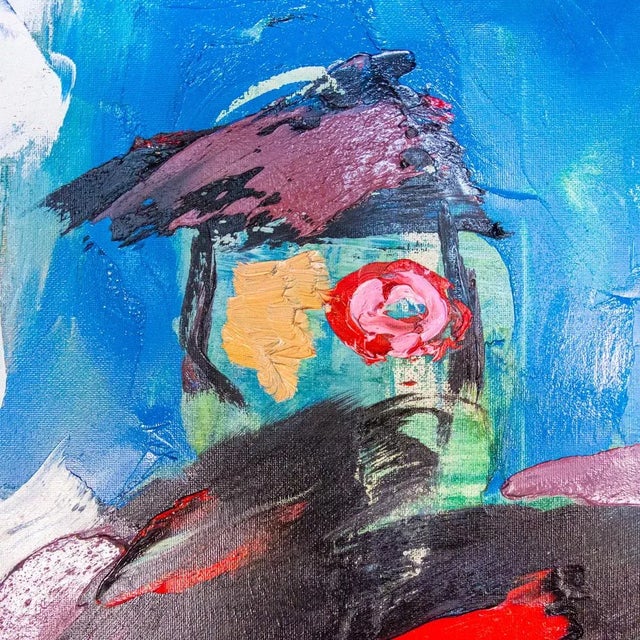 This modern painting was created by Nijmegen artist Hendrik Nijs. The beautiful canvas is painted in rough technique with...