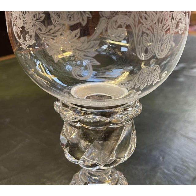 Crystal Candleholder with Engraved Foliage Decoration from Baccarat For Sale - Image 14 of 16