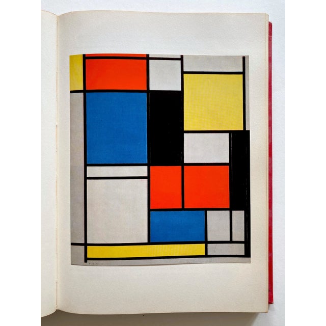 Paper " Piet Mondrian Life and Work " Vintage 1956 1st Edition Large Volume Lithograph Print Modernist Art Book For Sale - Image 7 of 13