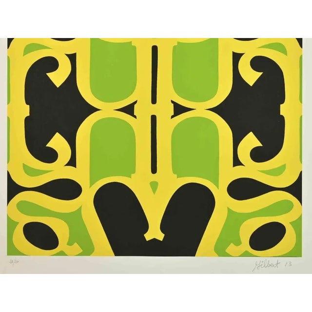 Guru Kaveri is an artwork realized by John Gilbert in 2013. Lithograph, cm 65 x 65 cm with frame. Signed, dated and...