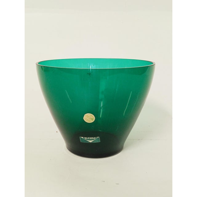 1960s Emerald Green Murano Glass Vase by Vistosi, 1960s For Sale - Image 5 of 5