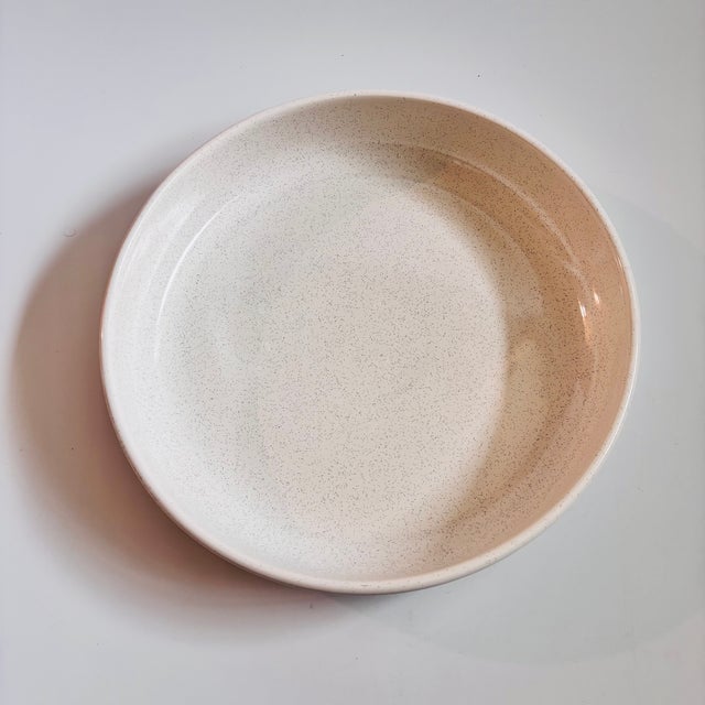 Bauer Large Bauer Brusche 14" Speckled White Ceramic Serving Bowl For Sale - Image 4 of 8