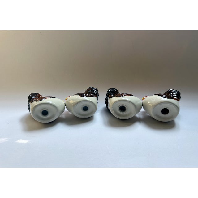 1970s Magnetic Glazed Ceramic Turkey Salt & Pepper Shakers - Set of 4 For Sale - Image 12 of 18