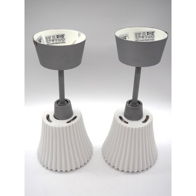 White Ceramic Stilleben Pendant Lamp by IKEA, Sweden, 1990s, Set of 2 For Sale - Image 4 of 11