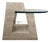 1980s Postmodern Tessellated Mactan Stone Side Table With Semi-Circular Glass Top For Sale