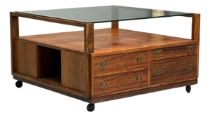 Henning Korch, Danish Modern, Rosewood, Rolling Coffee Table, Denmark, 1960s