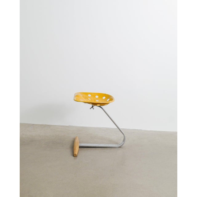 Wood Yellow Italian Mid-Century Mezzadro Stool by Achille & Castiglioni for Zanotta, 1950s For Sale - Image 7 of 7