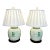 Pair of Celadon "Double Happiness" Ginger Jar Lamps and Linen Box Pleat Shades For Sale