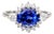 Tanzanite Diamond Halo Ring With Cathedral Shank: Solid 14k Gold, Oval 8.5x6.5mm, Size 6.75 For Sale