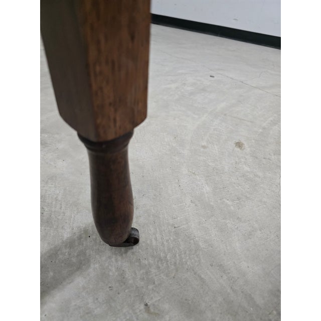 French Antique Full Size Bedframe, Barley Twist With Original Iron Castors and Rails For Sale - Image 12 of 18