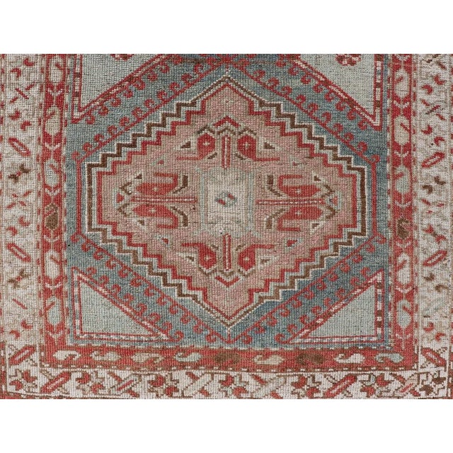Antique Hand-Knotted Persian Kurdish Rug in Wool With Medallion Design For Sale - Image 9 of 12