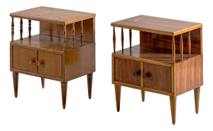 Walnut Bedside Tables attributed to Mario Cereghini, 1940s, Set of 2