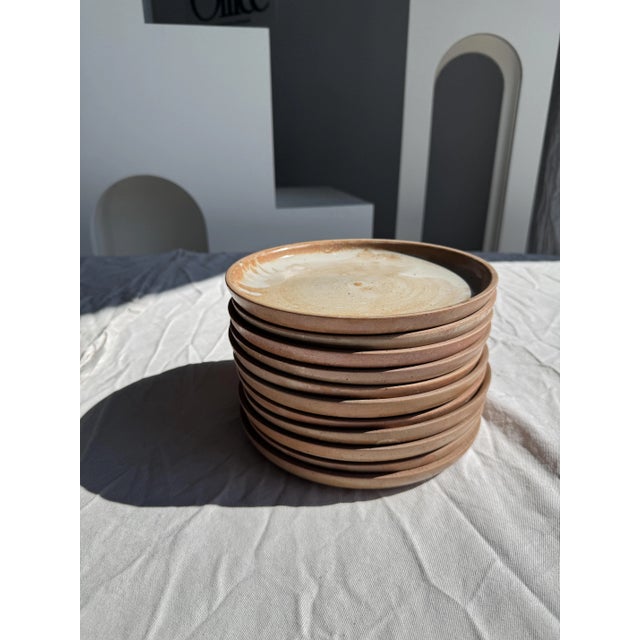 Beige Stoneware Plates, Set of 11 For Sale - Image 17 of 18
