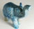 Figurative Hand-Carved Miniature Elephant of Naturally Occurring Blue and Brown Sodalite Stone For Sale - Image 3 of 12