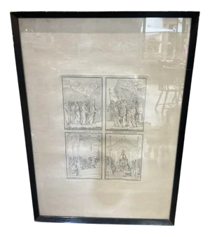 Domenico Pronti, Figurative Tetraptych, 1800s, Engraving, Framed